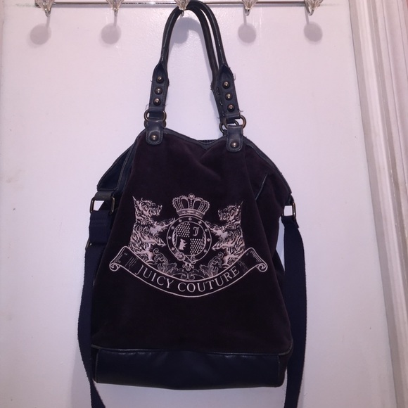 Juicy couture navy blue suede messenger bag
