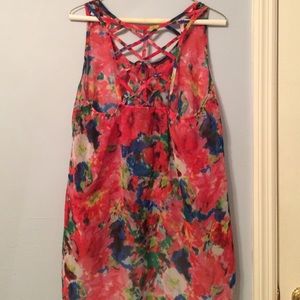 Floral racer back tank top