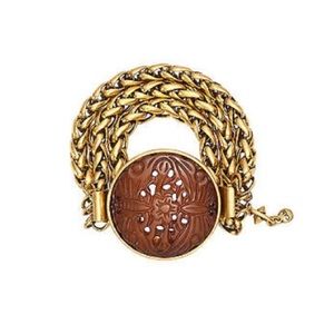 💥LOWEST PRICE💥 CAbi Carved Amber Bracelet/Brooch
