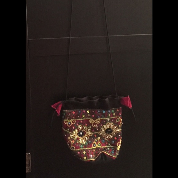 Hippy chic boho drawstring bag - Picture 2 of 4