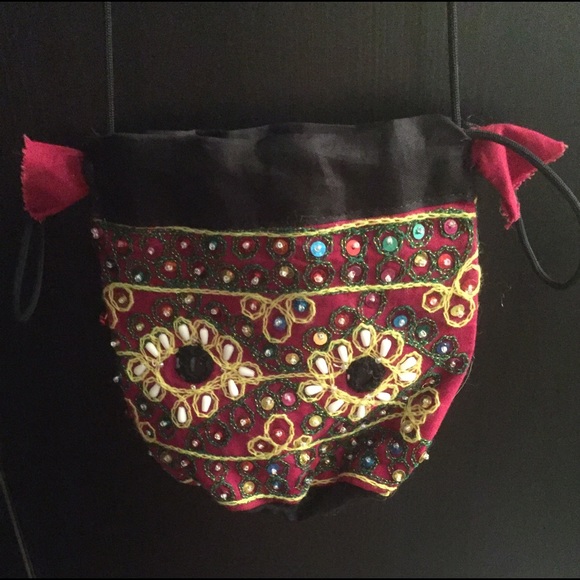 Hippy chic boho drawstring bag - Picture 4 of 4