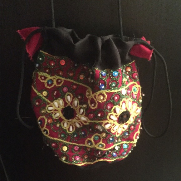 Hippy chic boho drawstring bag - Picture 3 of 4