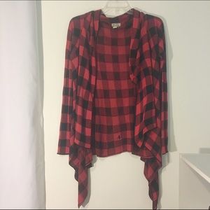 Plaid long sleeve cardigan