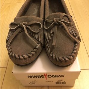 NW Minnetonka Grey Suede Moccasins
