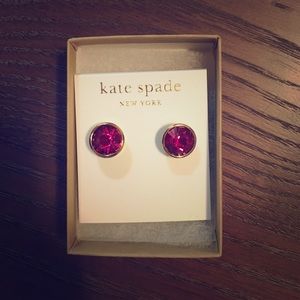 Dark pink and gold Kate Spade earrings