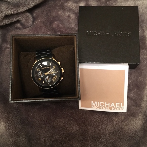 Michael Kors Accessories - Black and Gold Michael Kors watch