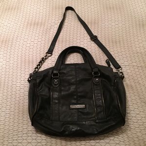Black Leather zipper detail BCBG Generation bag
