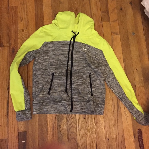 PINK Neon Yellow and Heathered Gray Jacket