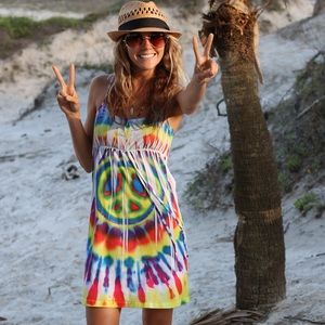 Festival trippy hippy peace & love dress