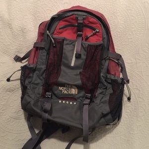North face women's recon red backpack