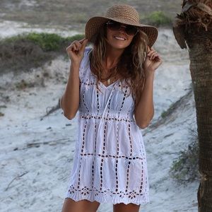 White fun bathing suit cover up!
