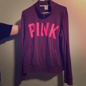 Pink half-zip sweatshirt