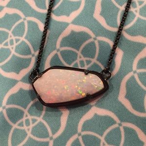 Kendra Scott White Kyocera Opal Gunmetal Cami