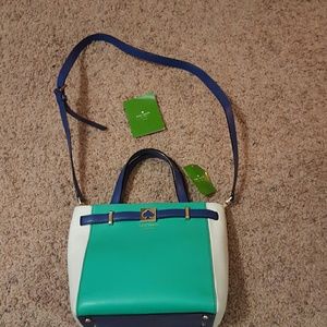 Teal and Blue kate spade Houston Street Purse