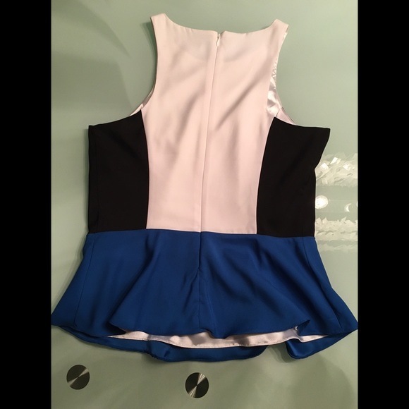 Express Color Block Sleeveless Peplum Top - Picture 4 of 4