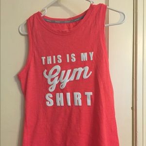 Reebok pink 'This is my gym shirt' tank top