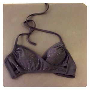 Never worn black jeweled bikini top.