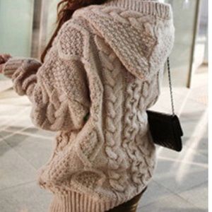 Oversized hooded cardigan