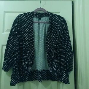 Torrid Polka Dot Cardigan with Ruffle Trim