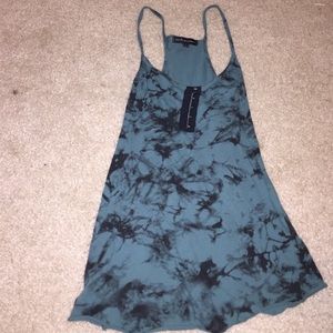 Green and black tie dye top