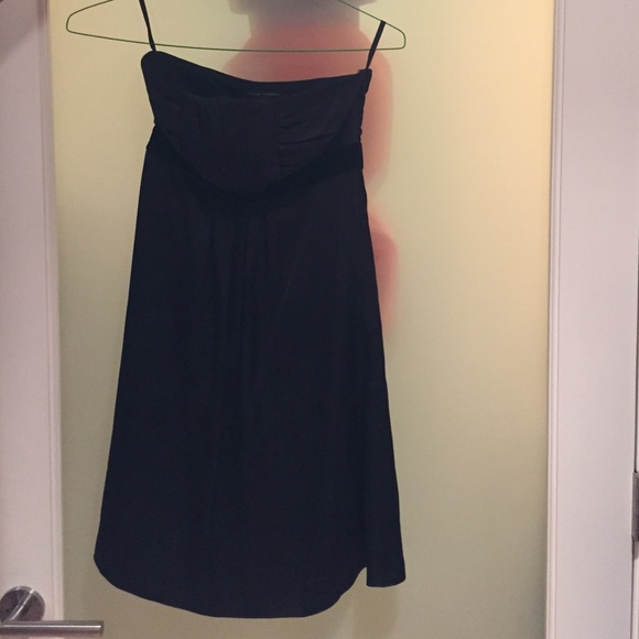 Black strapless cocktail dress