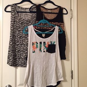 3 VS PINK brand tanks