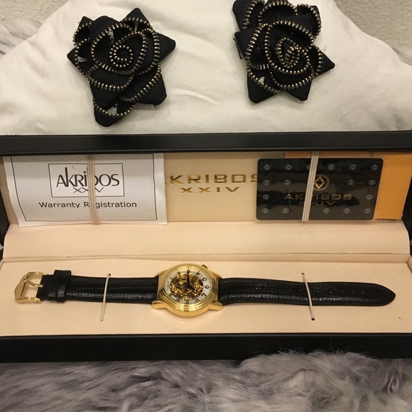 Akribos XXIV Mechanical Skeleton Watch