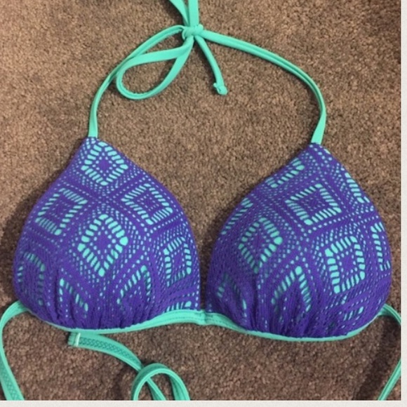 Mesh cut out bikini top