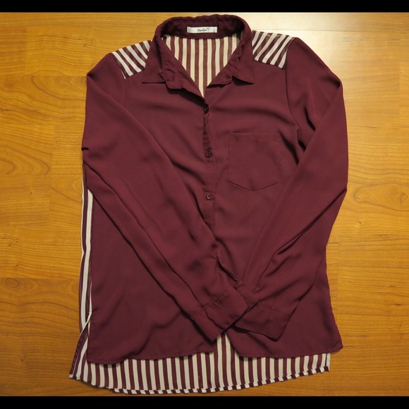 PAPAYA Striped Chiffon Shirt