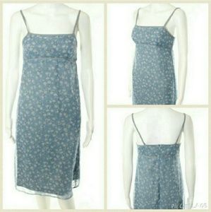 Free People Light Blue Floral Empire Dress