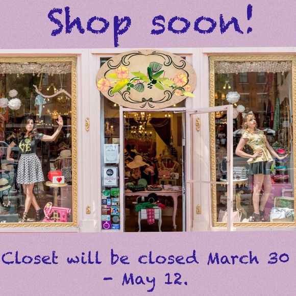 Shop Now! Closet closing for spring travel.