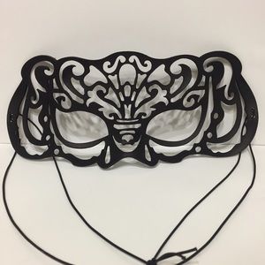 Black leather masquerade mask