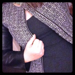 Vegan Leather and Tweed Jacket