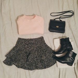 [Moving Sale] Tweed Flare Skirt, Korean Brand