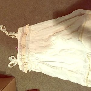 Cream ruffle dress with straps