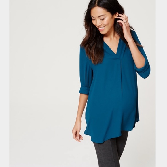 LOFT Maternity Split Neck Tunic