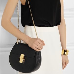 Chloe Drew Black Leather Crossbody