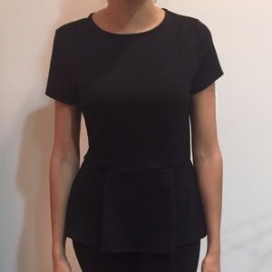 Forever 21 black short sleeve peplum