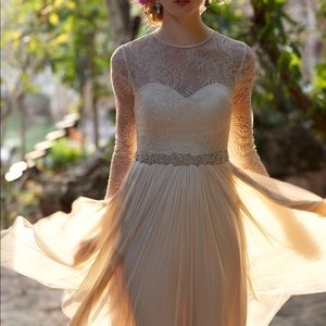 waterfall dress bhldn sz cream