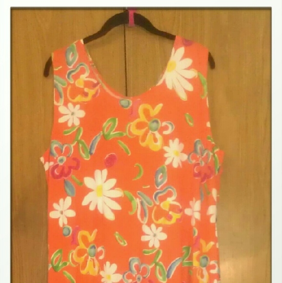 🔮Cute Orange Print Maxi Dress