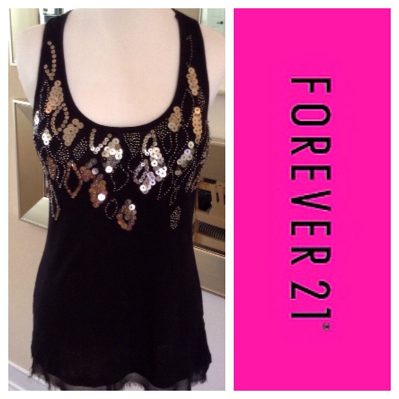 FOREVER 21 Razorback sequined top - Picture 2 of 4