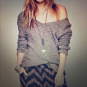 Free People olive color knit sweater