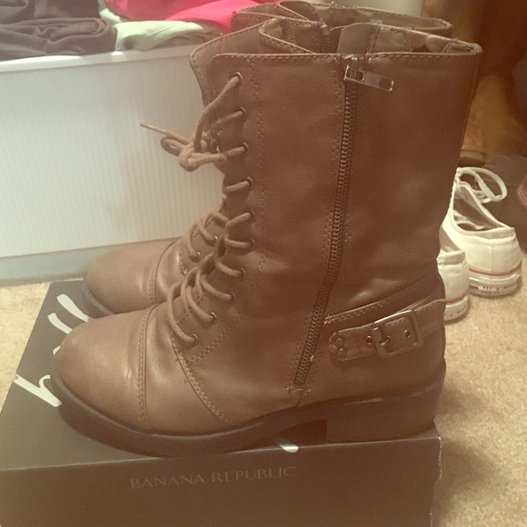 Barely Worn Brown Combat Boots Size 7.5