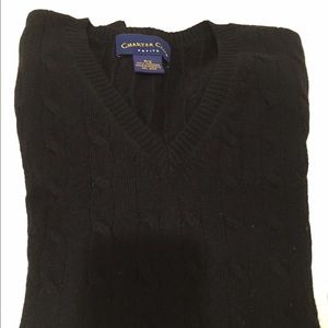 Black cashmere v-neck sweater