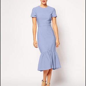 ASOS Pencil Dress with Peplum Hem in Texture