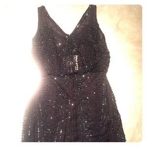 Adrianna Papell Short Cocktail Beaded Dress