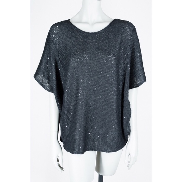 Matty M Black Mohair Blend Sequin Oversize Sweater