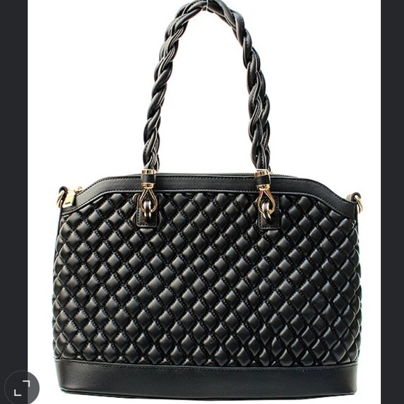 CHANEL Retro Twist Top Handle Flap Shoulder Bag Black  Classic Quilted black handbag w/ twisted handles