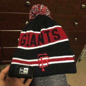 SF San Francisco Giants red white & black beanie