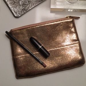 JCrew rose gold zip pouch